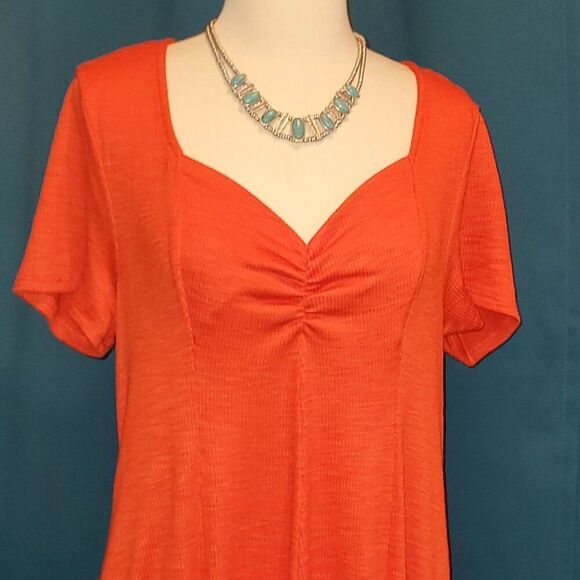 NWOT Torrid Sweetheart Neckline Fit & Flare Dress - Size 0 (L/12) - Burnt Orange - Picture 3 of 10